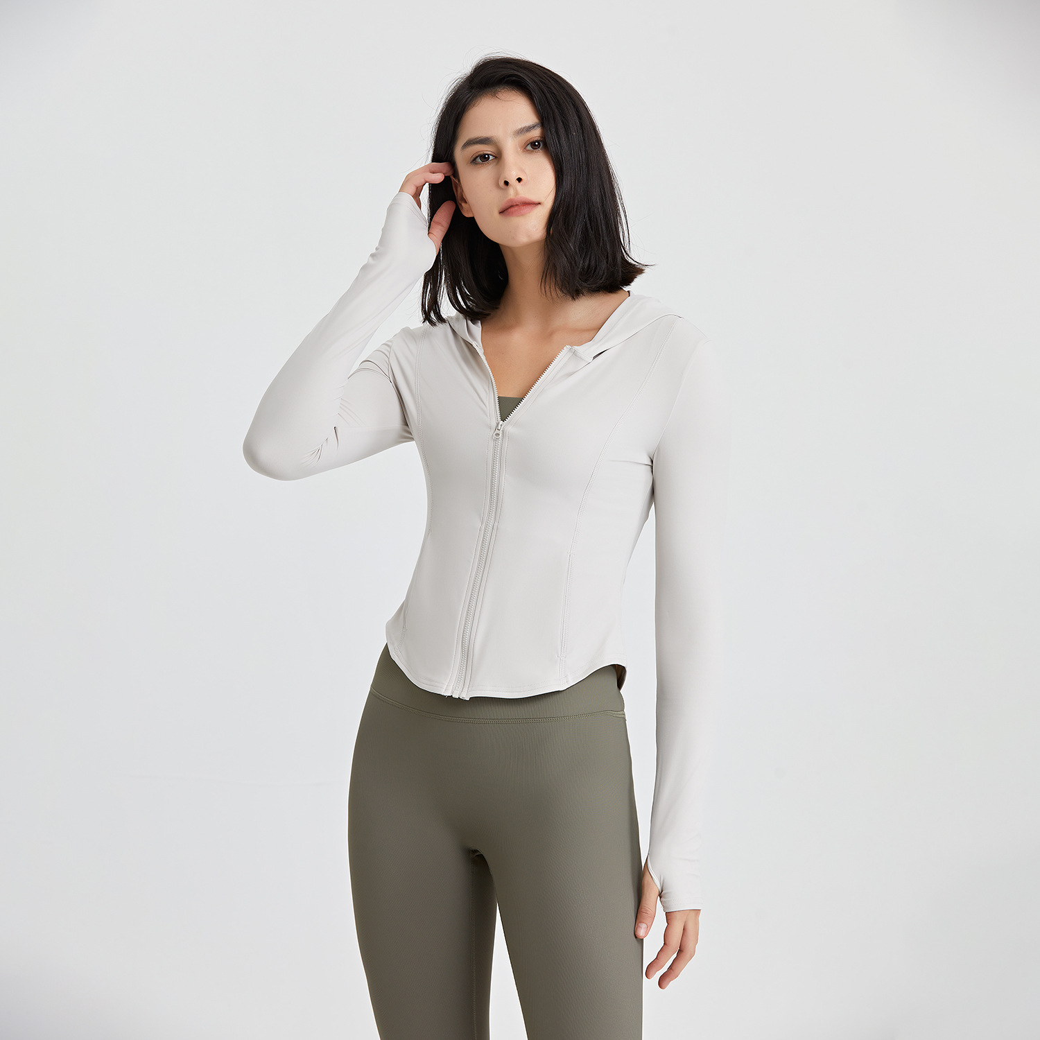 Yoga Fitness Hoodie - Women Sport Hoodies Slim Yoga Jackets