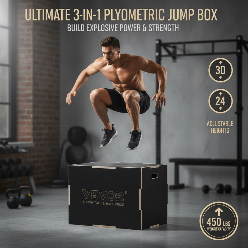 Wooden Plyo Box 30/24/20 Inch  - đánh giá và giá Plyo Jump Box
