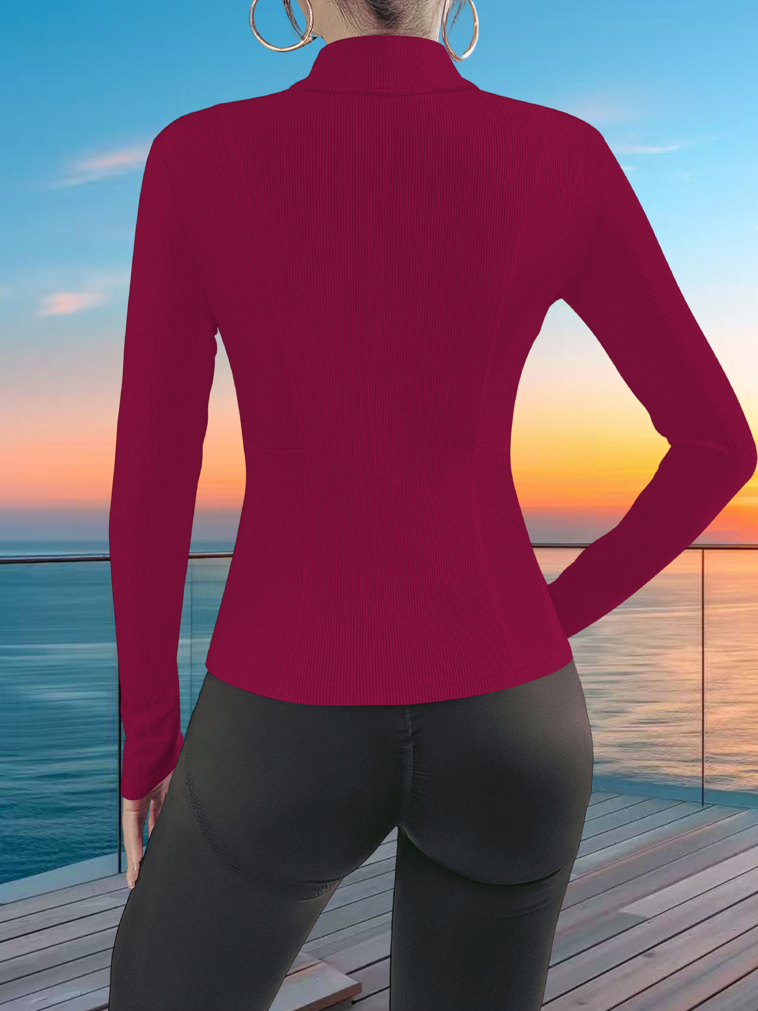Stretchy Rib Knit Zip-Up Athle - đánh giá và giá Yoga & Fitness With Faye The Well Being Studio Abbots Langley Reviews