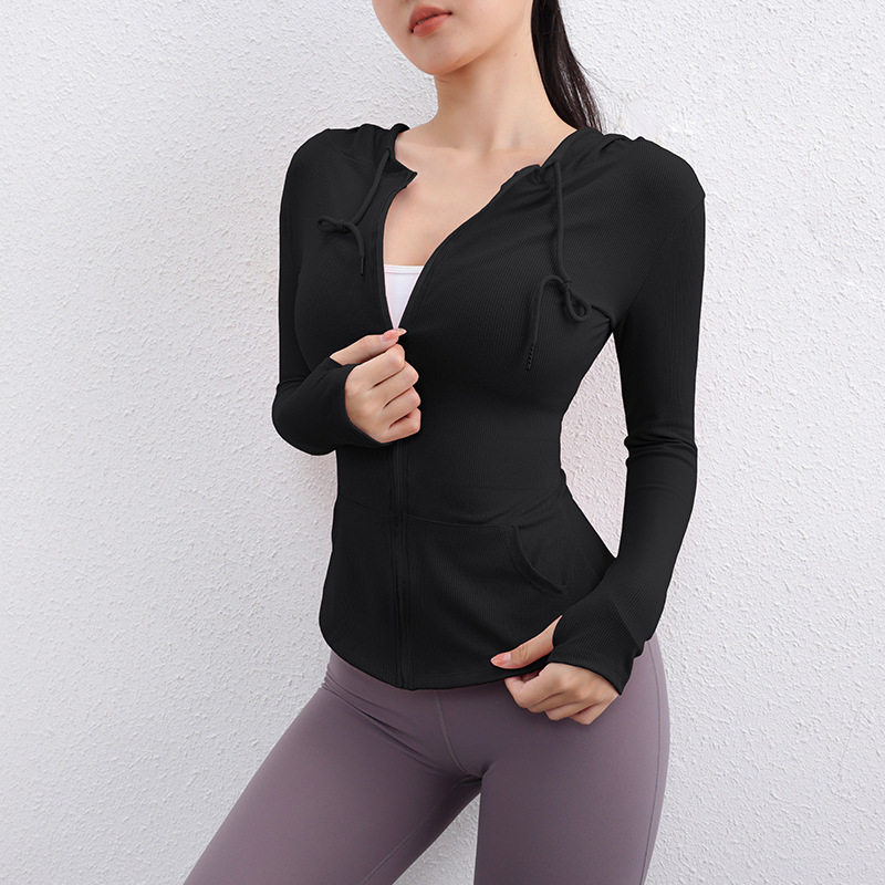 Women Sport Hoodies Zipper Sli - đánh giá và giá Yoga Fitness Hoodie